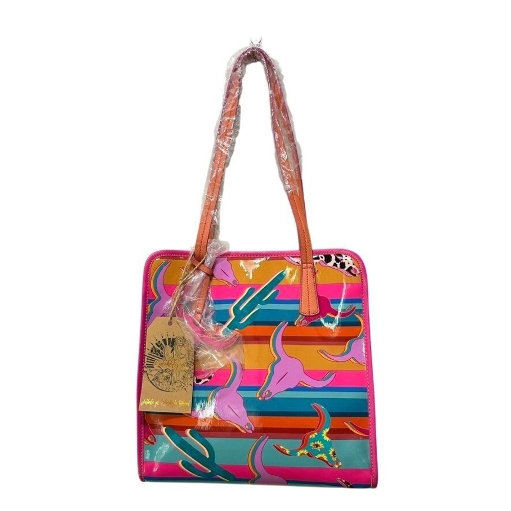 Catchfly‎ Studio Colorful Bullhead Cacti Jelly Tote Southwestern Boho Festival